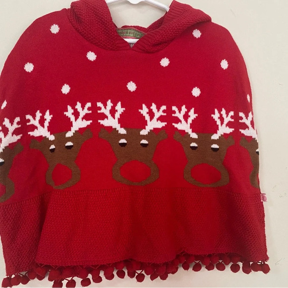NWT Sophie & Sam Hooded Rudolph Poncho - Picture 2 of 8